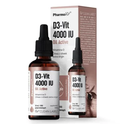 Pharmovit Clean label Witamina D3 4000 IU Oil Active suplement diety 30 ml