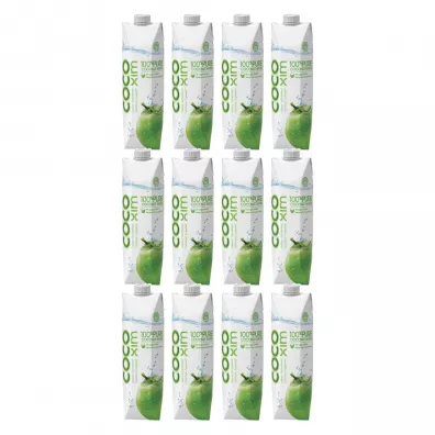 Cocoxim Naturalna woda kokosowa 100% Zgrzewka 12 x 1 l