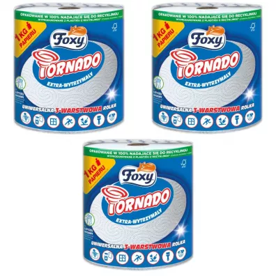 Foxy Rcznik papierowy Tornado 3-warstwowy zestaw 3 szt.