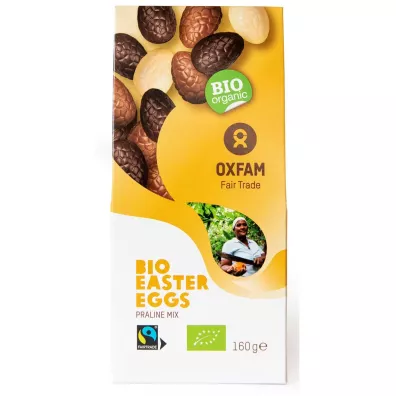Oxfam Fair Trade Praliny czekoladowe - jajka wielkanocne mix 160 g Bio