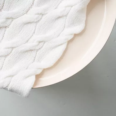 LullaLove Kocyk z we�ny merino - kokos, kolekcja premium