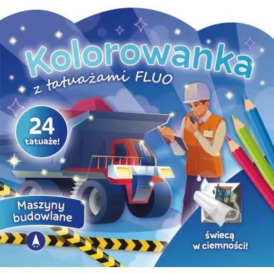 Malowanka 200X190 Kolorowanka z tatua�ami FLUO Maszyny budowlane SKRZAT 077636