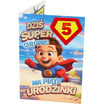 Yeku Karnet Urodziny 5 ch�opiec - Superbohater