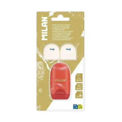 Milan Temper�wko - gumka + 2 gumki zapasowe czerwona