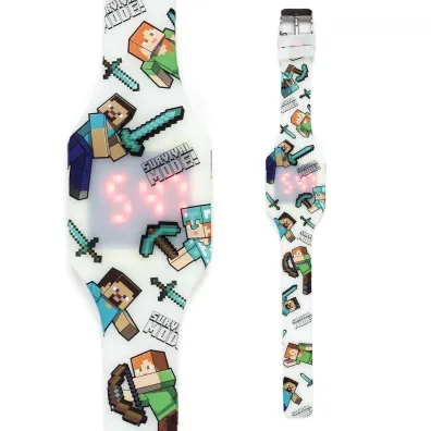 Zegarek cyfrowy silikonowy �wieci Minecraft Puckator