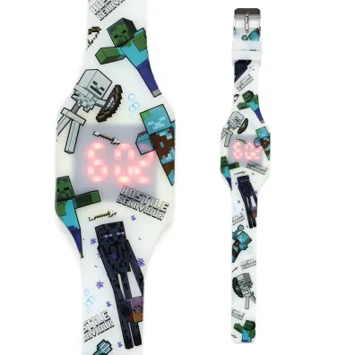 Zegarek cyfrowy silikonowy �wieci Minecraft Puckator