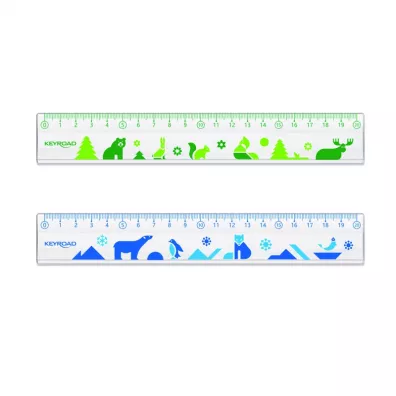Keyroad Linijka plastikowa transparentna z nadrukiem deco zawieszka 20 cm