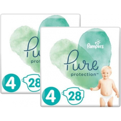 Pampers Pure Protection Pieluchy Maxi 4 (9-14 kg) Zestaw 2 x 28 szt.