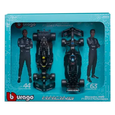 Bburago Model 1:24 Mercedes AMG W14 Hamilton Russell zestaw bolid�w F1 18-28062