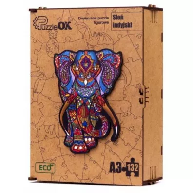 Puzzle drewniane eko 132 el. S�o� indyjski A3 Maksik