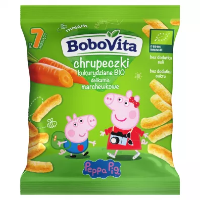 BoboVita Chrupeczki kukurydziane delikatnie marchewkowe po 7 miesicu 20 g Bio