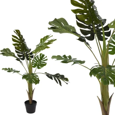 ProGarden Monstera sztuczna w czarnej donicy 110 cm
