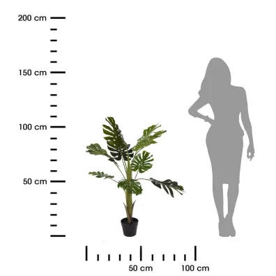 ProGarden Monstera sztuczna w czarnej donicy 110 cm