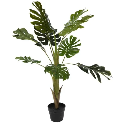 ProGarden Monstera sztuczna w czarnej donicy 110 cm