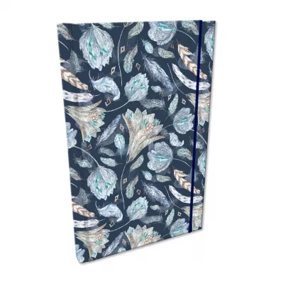 Notes A5 w kratk z gumk Soft Touch kwiaty Boho