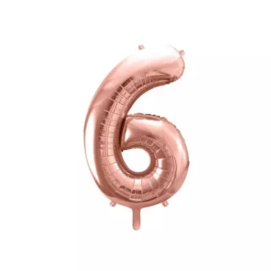 PartyDeco Balon foliowy 6 r�owe z�oto 86cm