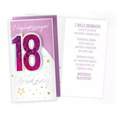 Kukartka Karnet Urodziny 18