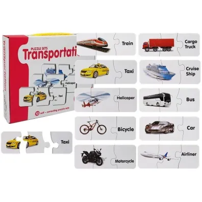 Puzzle edukacyjne 10 el. Transport LeanToys