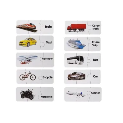 Puzzle edukacyjne 10 el. Transport LeanToys
