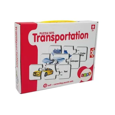 Puzzle edukacyjne 10 el. Transport LeanToys