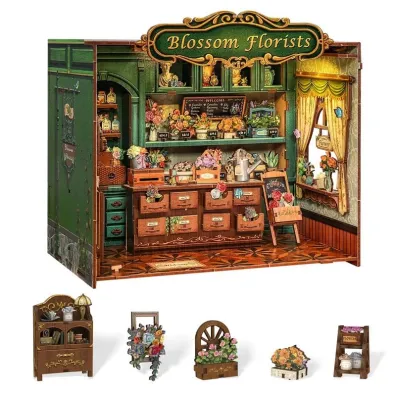 Puzzle Miniaturowy domek Book Nook Kwiaciarnia marze� Habarri