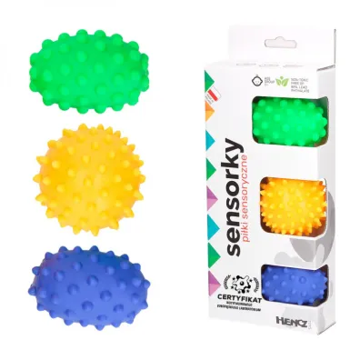 Pi�ka je�yk sensoryczna w pude�ku 3 sztuki Hencz Toys