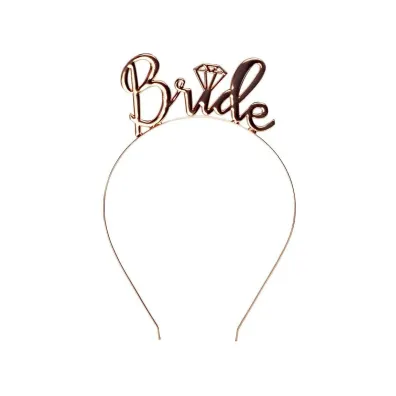 Metalowa tiara Bride r�owe z�oto