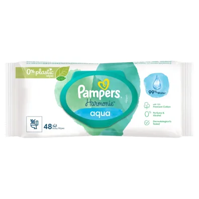 Pampers Aqua Chusteczki nawil�aj�ce dla dzieci 48 szt.