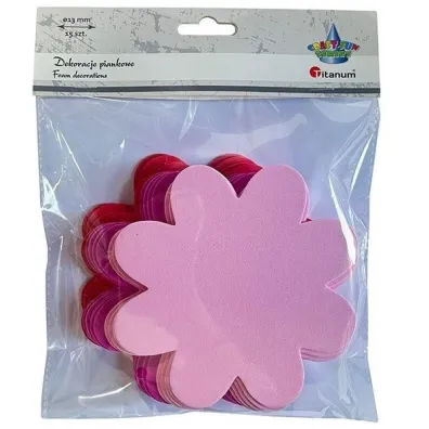 Titanum Dekoracje piankowe kwiaty 130mm 3 kolory mix 15 szt