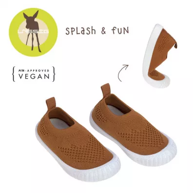 Lassig Ultrawygodne elastyczne trampki dziecice z antypolizgow podeszw Splash & Fun caramel, rozm. 22
