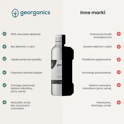 Georganics Olej do p�ukania ust, Activated Charcoal 100 ml