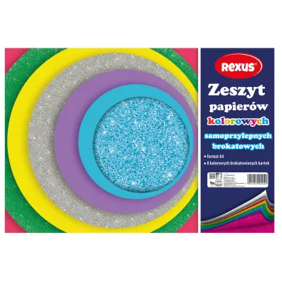 Beniamin Papier kolorowy samoprzylepny A4 brokat 609294 8 kartek
