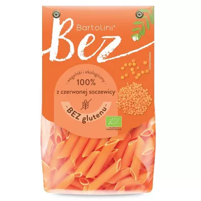Bartolini Makaron proteinowy (z soczewicy czerwonej) penne bezglutenowy 250 g Bio