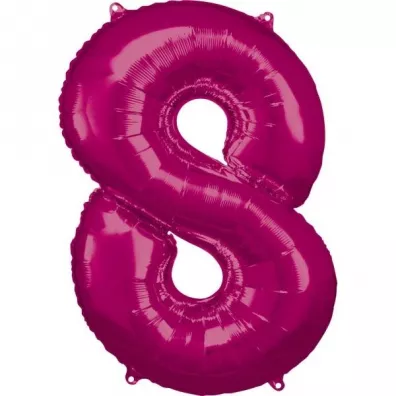 Amscan Balon foliowy cyfra 8 r�owa 57x86cm