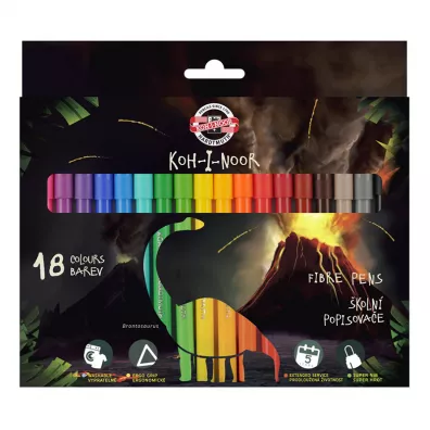 Koh-I-Noor Flamastry Dino 18 szt.