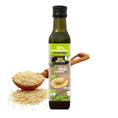 Big Nature Olej sezamowy t�oczony na zimno 250 ml Bio