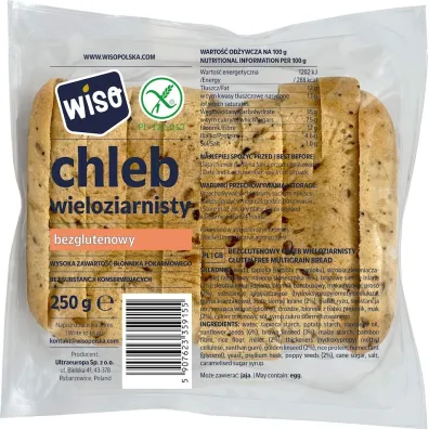 Wiso Chleb wieloziarnisty krojony bezglutenowy 250 g