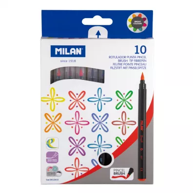 Milan Flamastry z pdzelkiem 10 szt.