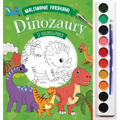 Malowanie farbkami. Dinozaury - Izabella Sie�ko-Holewa