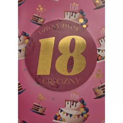 Yeku Karnet Urodziny 18 damskie