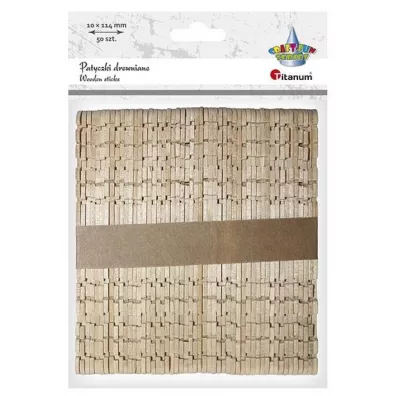 Titanum Drewniane patyczki karbowane 10 x 114 mm