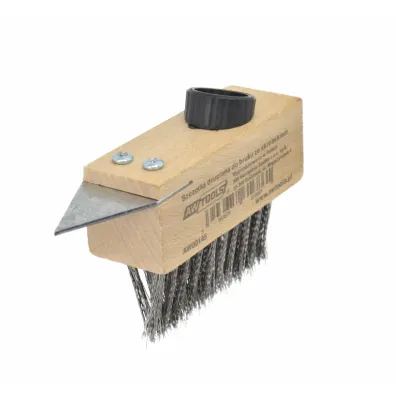 Awtools Szczotka druciana do bruku ze skrobakiem n/o