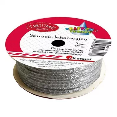 Titanum Sznurek-wst��ka srebrny 3mm x 20m