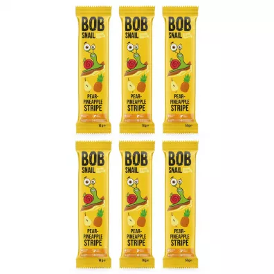 Bob Snail Przekska gruszkowo-ananasowa bez dodatku cukru Zestaw 6 x 14 g