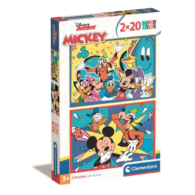 Puzzle 2x20 el. SuperColor. Mickey Clementoni