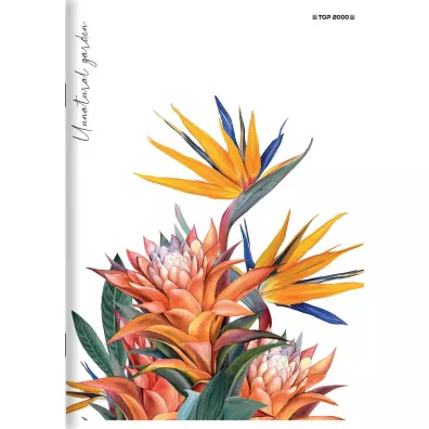 Top-2000 Zeszyt A5 Flowers z marginesem linia, 9 mm 60 kartek