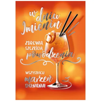 Kukartka Karnet B6 PP-2171 Imieniny aperol
