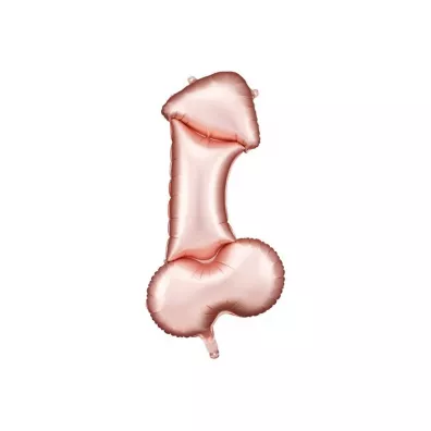PartyDeco Balon foliowy Penis r�owe z�oto 55.5x112cm
