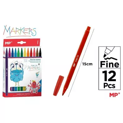 Mp Main Paper Flamastry 12 kolor�w