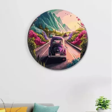 Twoje Hobby Malowanie po numerach okrągłe - Volkswagen 40cm Twoje Hobby Malowanie po numerach okrągłe - Volkswagen 40cm